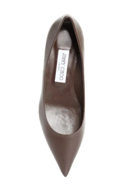 Jimmy Choo Amelia Pointed Toe Kitten Heel Pump In Brown