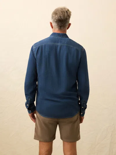 Faherty Tried & True Chambray Workshirt In Blue