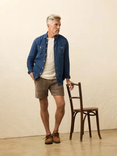 Faherty Tried & True Chambray Workshirt In Blue