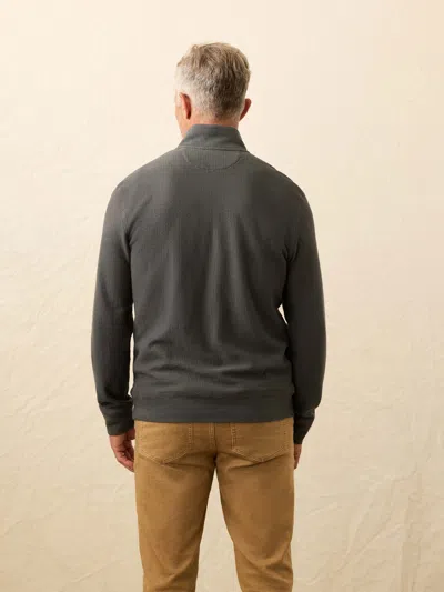 Faherty Textured Knit Quarter Zip In Gray