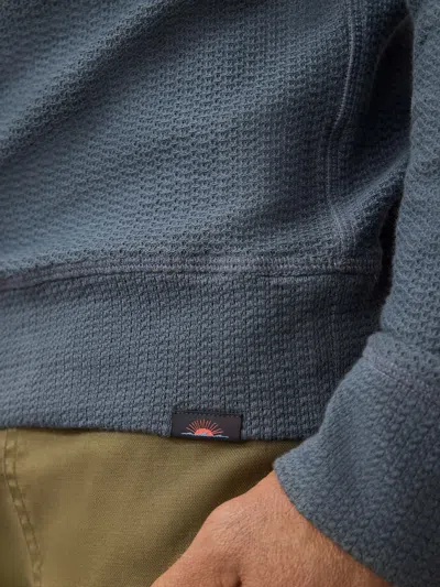 Faherty Textured Knit Quarter Zip In Blue