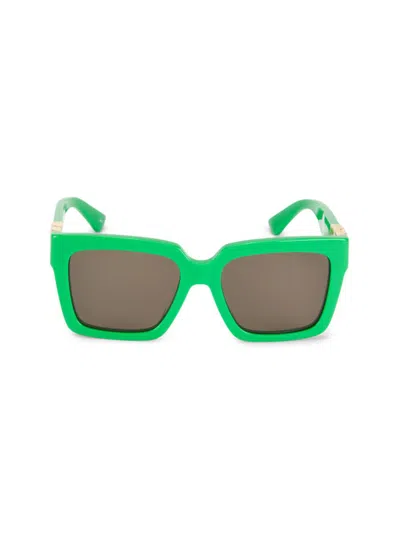 Bottega Veneta Womens Green 6j000394 Bv1212s Rectangle-frame Acetate Sunglasses In Green