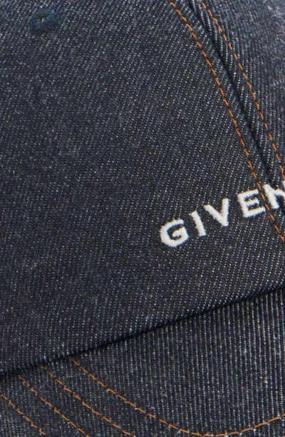 Givenchy Logo Embroidered Denim Adjustable Baseball Cap In Blue
