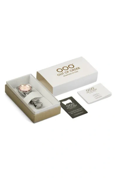 Out Of Order Casanova Pink Mother-of-pearl Bracelet Watch, 38mm In Silver