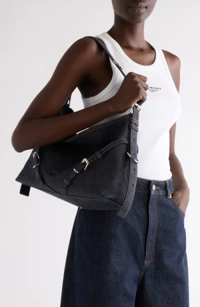 Givenchy Medium Shoulder Bag With Buckle And Handle In Blue