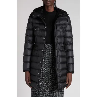 Moncler Hirma Lightweight Long Puffer Coat In Black