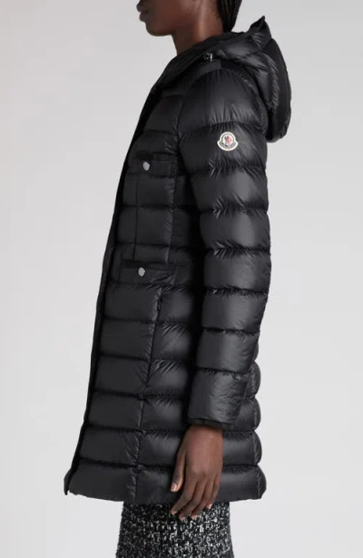 Moncler Hirma Lightweight Long Puffer Coat In Black