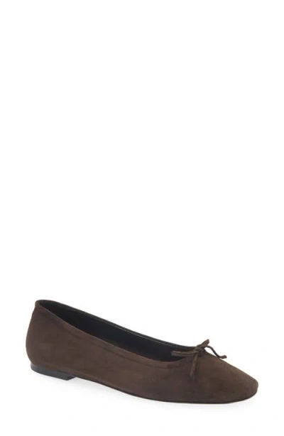 Aeyde Delfina Bow-detailed Ballet Flats In Brown