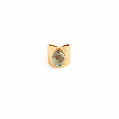 Superdivajewellery Women's Gold / Green / Grey Dunn's River Ring