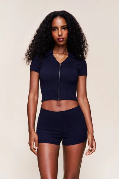 Danielle Guizio Ny Calesia Knit Short In Blue