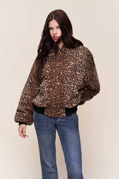 Danielle Guizio Ny Charli Hooded Quilted Lined Jacket In Animal Print