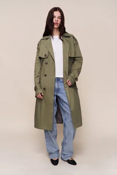 Danielle Guizio Ny Classic Trench Coat In Green