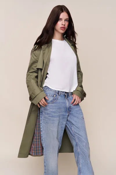 Danielle Guizio Ny Classic Trench Coat In Green