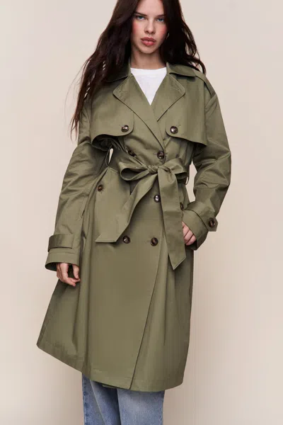 Danielle Guizio Ny Classic Trench Coat In Green