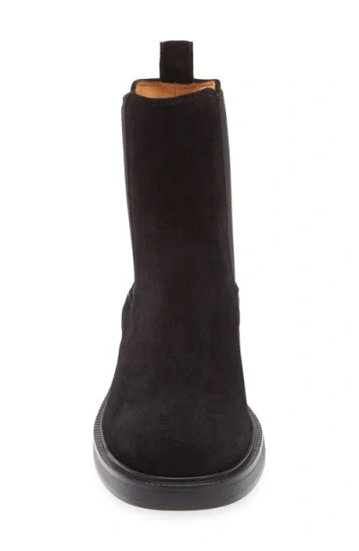 Tod's Suede Ankle Boots With Round Toe And Elastic Inserts In Black