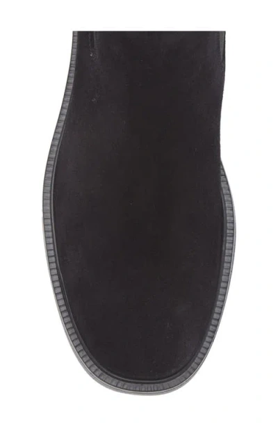 Tod's Suede Ankle Boots With Round Toe And Elastic Inserts In Black