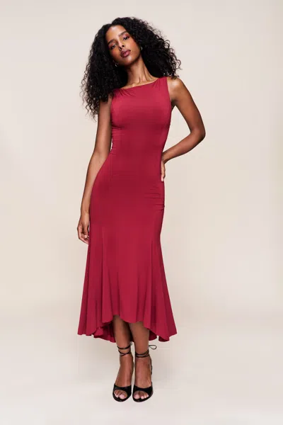 Danielle Guizio Ny Daye Midi Dress In Red