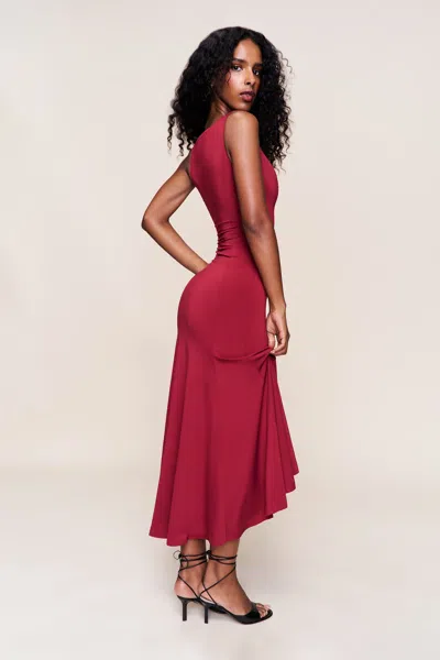 Danielle Guizio Ny Daye Midi Dress In Red