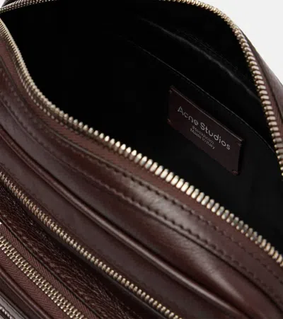 Acne Studios Medium Embellished Textured-leather Tote In Brown