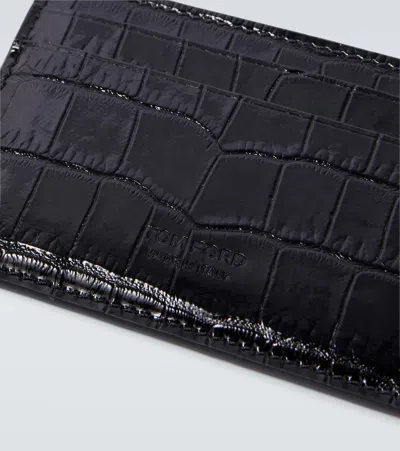 Tom Ford Shiny Printed Croc Exotic Line Oversize In Black