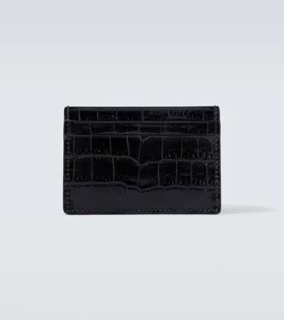 Tom Ford Shiny Printed Croc Exotic Line Oversize In Black