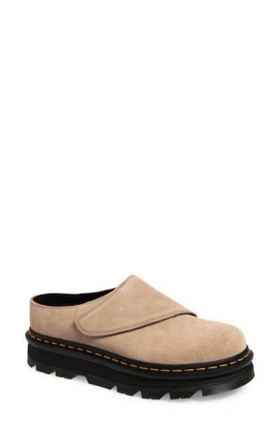 Dr. Martens Zebzag Anywair Suede Clogs Tan Bronx Suede In Black