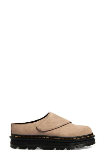Dr. Martens Zebzag Anywair Suede Clogs Tan Bronx Suede In Black