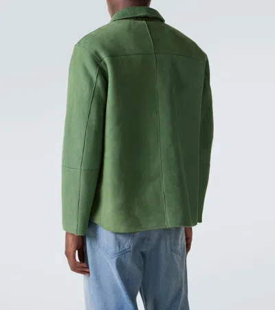 Auralee Green Merino Mouton Shirt Jacket In Green