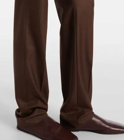Loro Piana Davey Virgin Wool Straight Pants In Brown