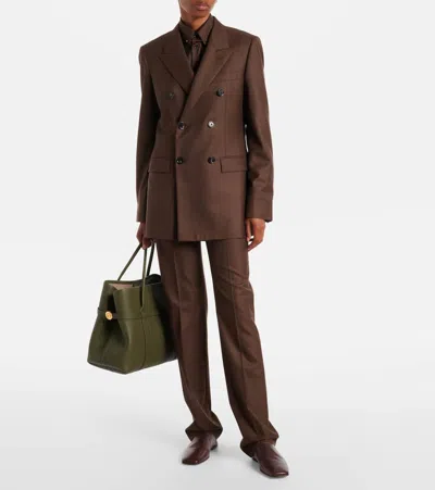 Loro Piana Davey Virgin Wool Straight Pants In Brown
