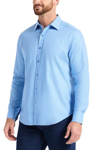 Robert Graham Kenmare Long Sleeve Stretch Cotton Button-up Shirt In Blue