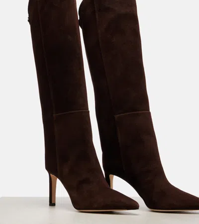 Jimmy Choo Alizze 85 Suede Knee Boots In Animal Print