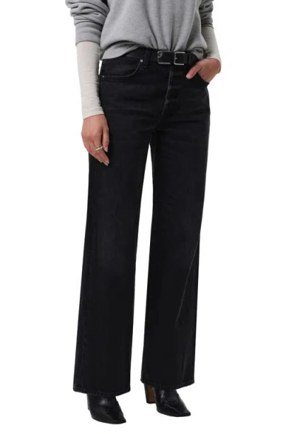 Citizen Of Humanity Annina High-rise Wide-leg Organic Jeans In Black