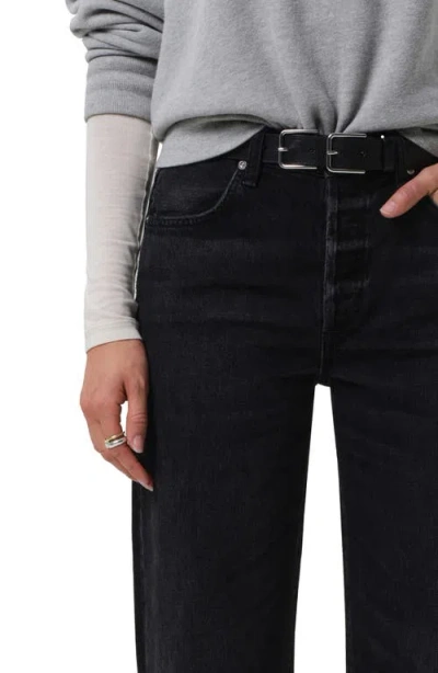 Citizen Of Humanity Annina High-rise Wide-leg Organic Jeans In Black