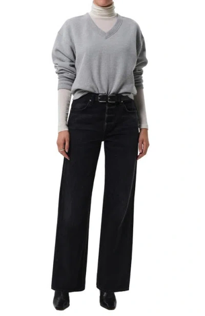 Citizen Of Humanity Annina High-rise Wide-leg Organic Jeans In Black