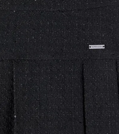 Monnalisa Tweed Skirt In Black