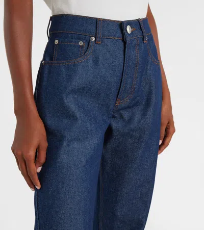 Ami Alexandre Mattiussi Wide Leg Denim Trousers Featuring Pockets In Blue