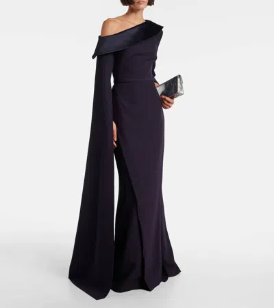 RINOA绉纱披肩式长礼服