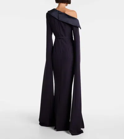 RINOA绉纱披肩式长礼服