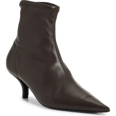 Totême Womens Toteme Pointed-toe Leather Heeled Ankle Boots In Black