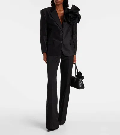 花卉贴花棉质西装式外套