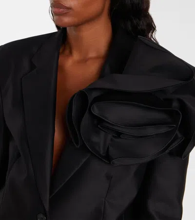 花卉贴花棉质西装式外套