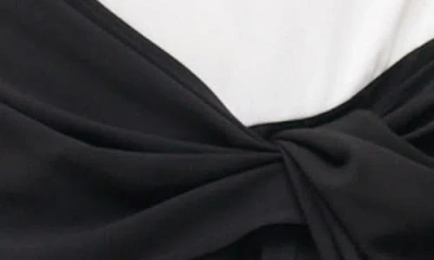 Staud Davina Asymmetric Paneled Color-block Draped Crepe Dress In Multi