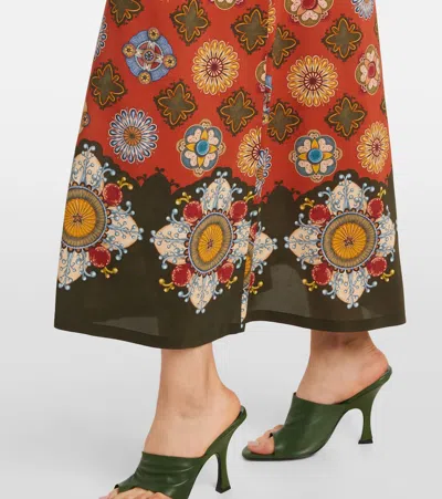 La Doublej Swing Printed Jersey Maxi Dress In Orange