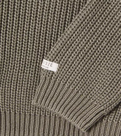 Donsje Baby Jade Ribbed-knit Cotton Sweater In Gray