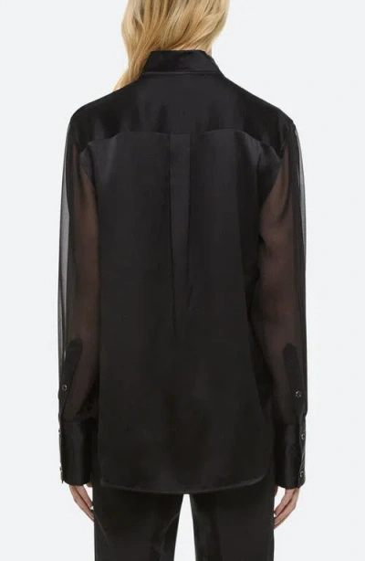 Helmut Lang Relaxed Fit Silk Shirt In Black