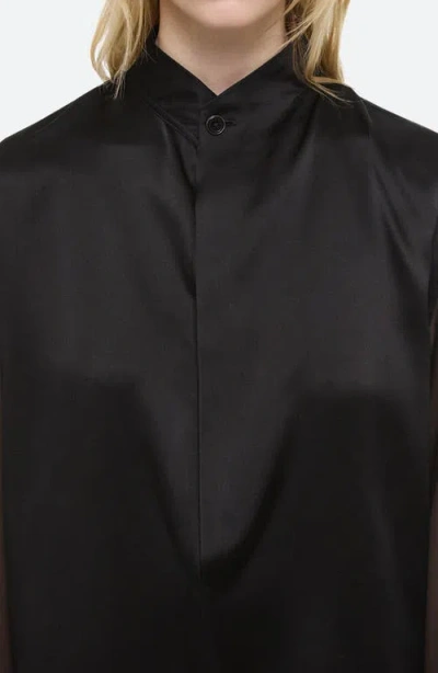 Helmut Lang Relaxed Fit Silk Shirt In Black