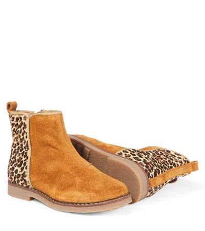 Pom D'api Trip Back Suede Ankle Boots In Orange