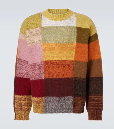Dries Van Noten Marti Crew Neck Knite With Check Motif Knitwear Multicolor In Multi
