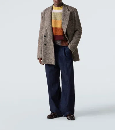 Dries Van Noten Marti Crew Neck Knite With Check Motif Knitwear Multicolor In Multi